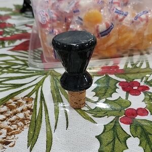 FRANMARA 8084 BLACK MARBLE WINE STOPPER